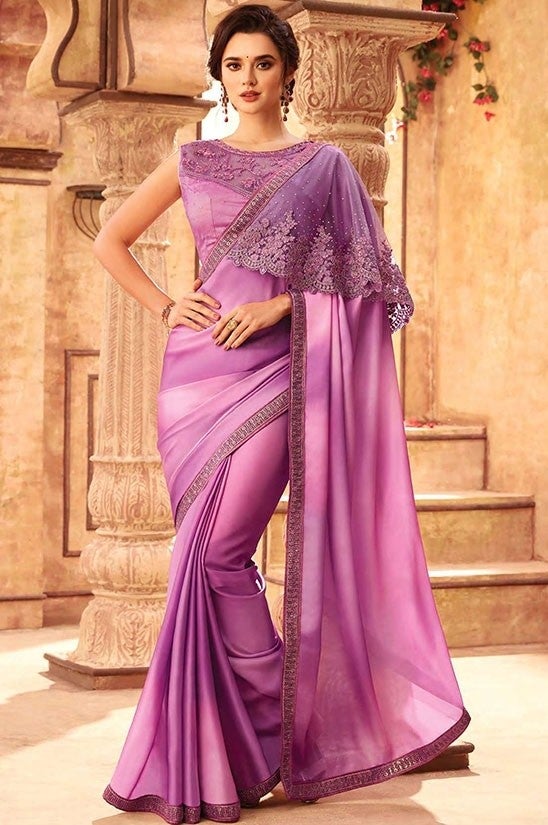 Tanya Purple Party Saree In Silk SIYA556674 - ShreeFashionWear  