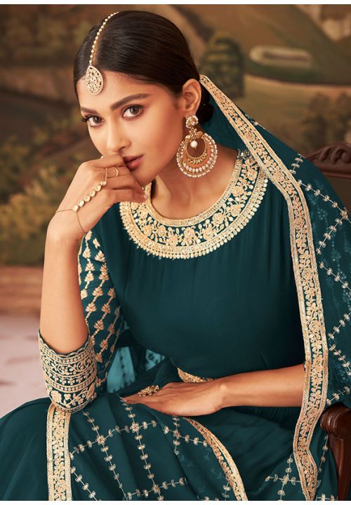 Sangeet Wear Embroidered Readymade Anarkali Salwar Kameez In Georgette in  2023 | Party wear indian dresses, Anarkali gown, Indian dresses