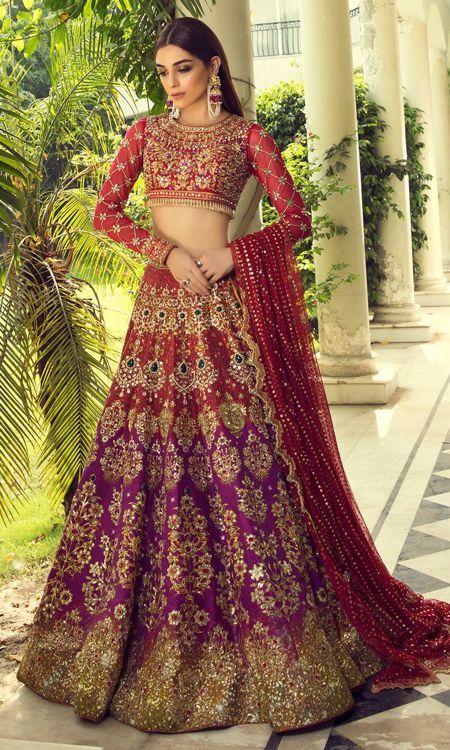 Bridal Indian Red Pink Pakistani Wedding Haute Couture Style BRID909NSP - ShreeFashionWear  
