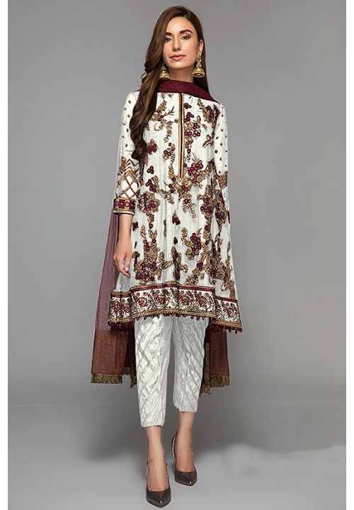 White Summer Salwar Kameez Suit With Diamond Work  AP79214 - ShreeFashionWear  