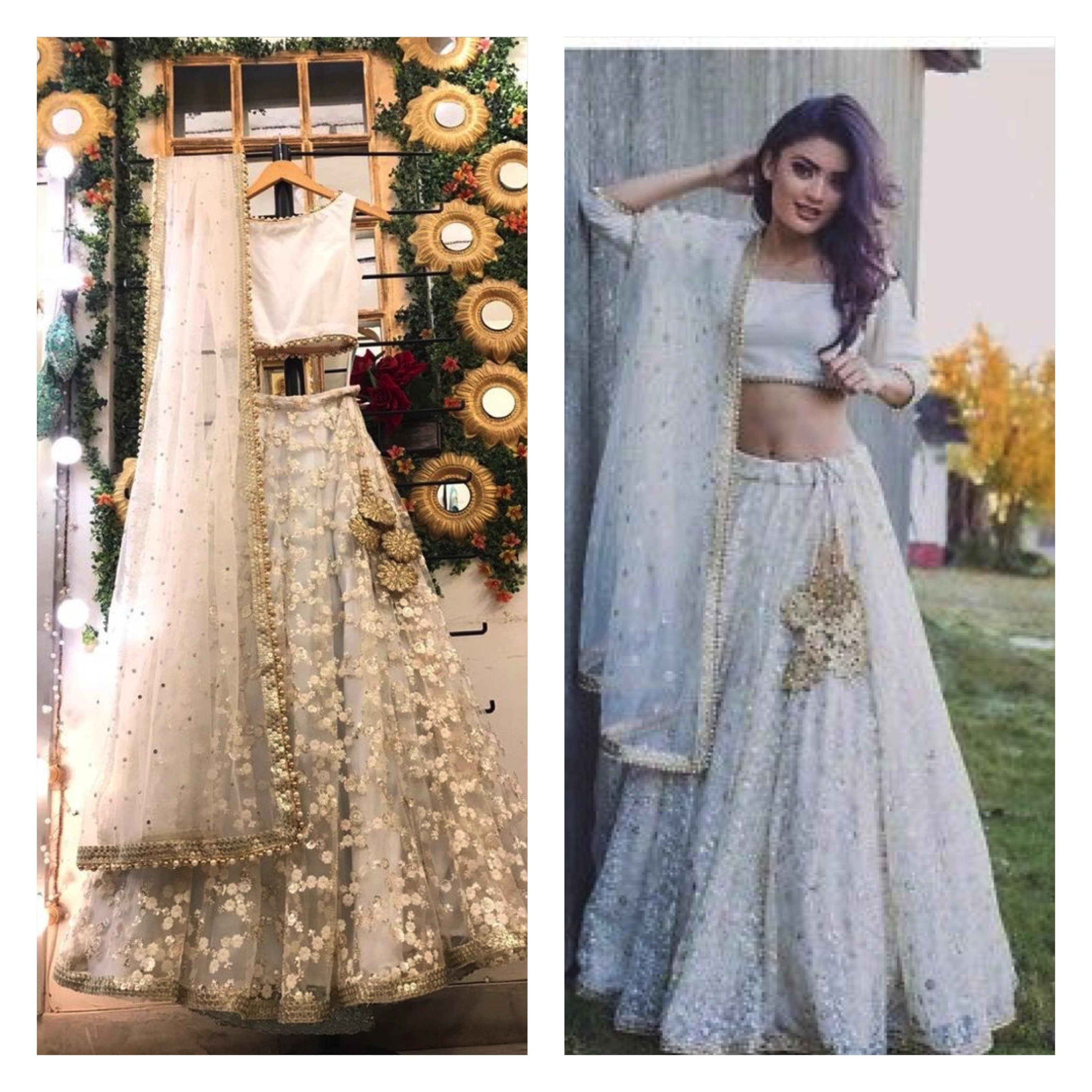 Buy Off White Sequins Designer Lehenga Choli Online - Wedding Lehenga Choli