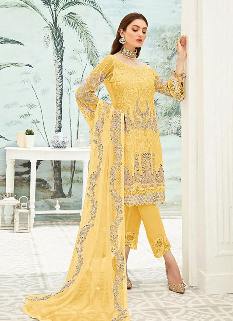 Yellow Designer Salwar Kameez Suit Small - 3XL SAGA436 - ShreeFashionWear  