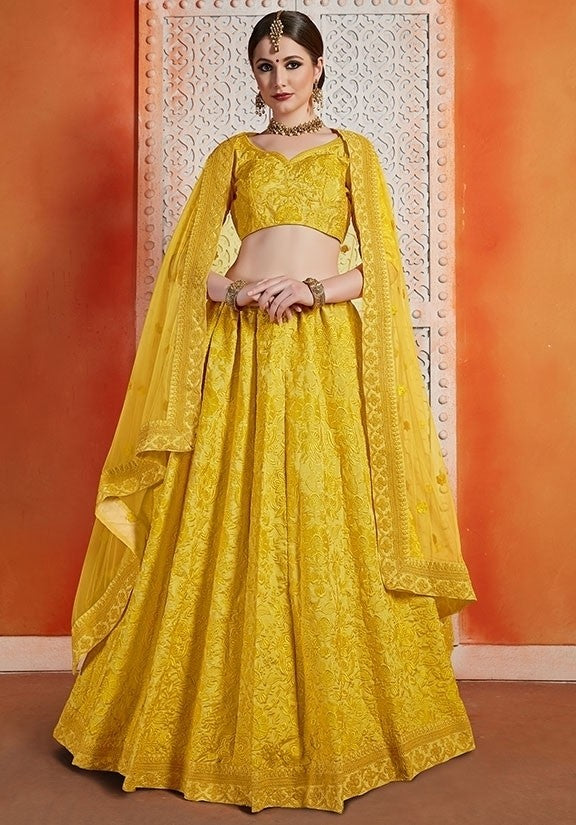 Yellow Color Art Silk Fabric Lehenga Choli SY21419 - ShreeFashionWear  