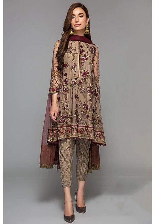 Brown Summer Salwar Kameez Suit With Diamond Work  AP79212 - ShreeFashionWear  