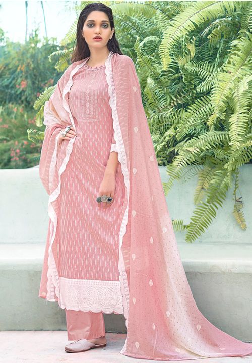 Pink Indian Sangeet Pure Cotton Salwar Pant Suit SRYS81507 - ShreeFashionWear  
