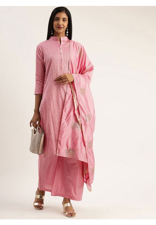 Pink Designer Cotton Plazzo Salwar Suit Size XS to 3XL  SHKSF51804 - ShreeFashionWear  