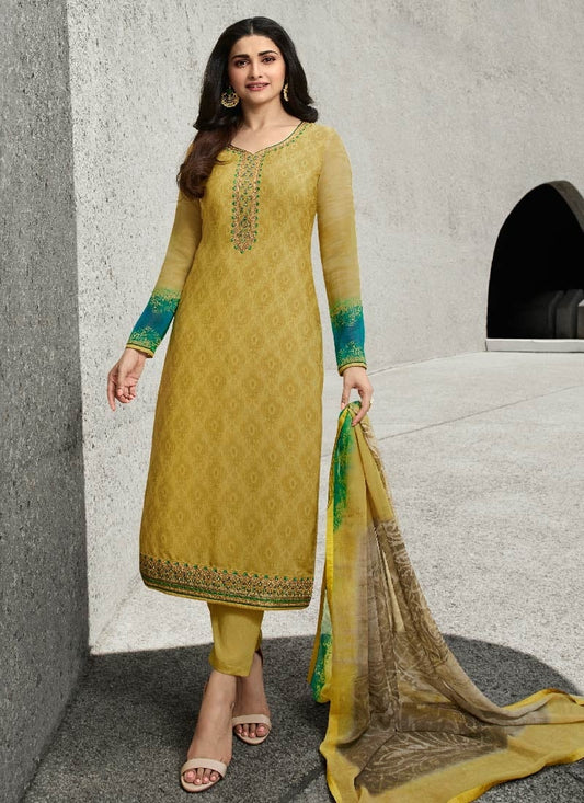 Yellow Prachi Desai Sangeet Palazzo Suit In Crepe Silk FZSI100786 - ShreeFashionWear  