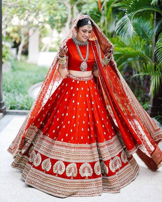 Bridal Wedding Red Silk Lehenga Choli Zari Work SIYA442INS - ShreeFashionWear  