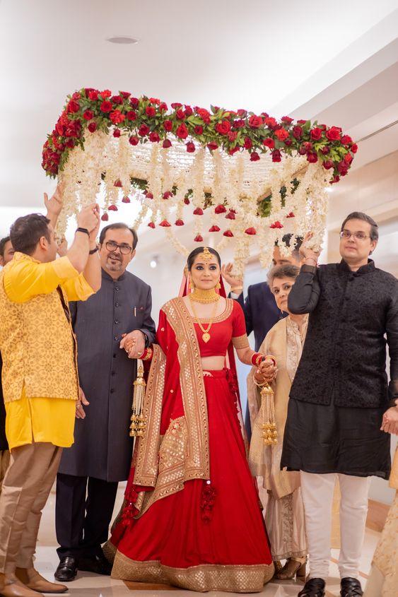 Red Bridal Thread and Sequins Embroidered Indian Wedding Reception Lehenga  Bollywood Engagement Lehenga Choli Set Priyanka Chopra - Etsy