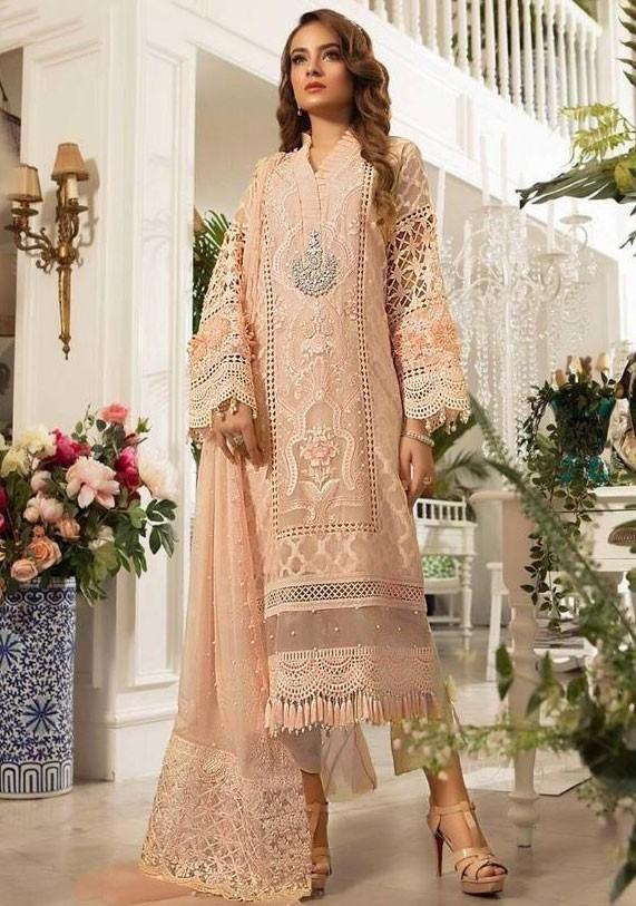 Embroidered Beige Color Organza Pant Style Suit SY2423 - ShreeFashionWear  