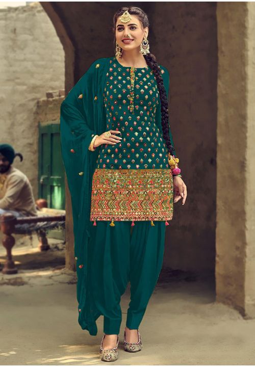 Green Wedding Punjabi Patiala Suit SHROY283103 - ShreeFashionWear  