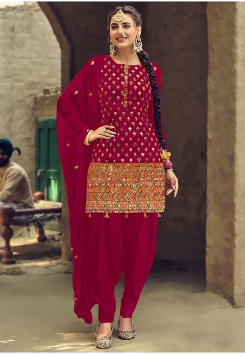 Magenta Wedding Punjabi Patiala Suit SHROY283104 - ShreeFashionWear  