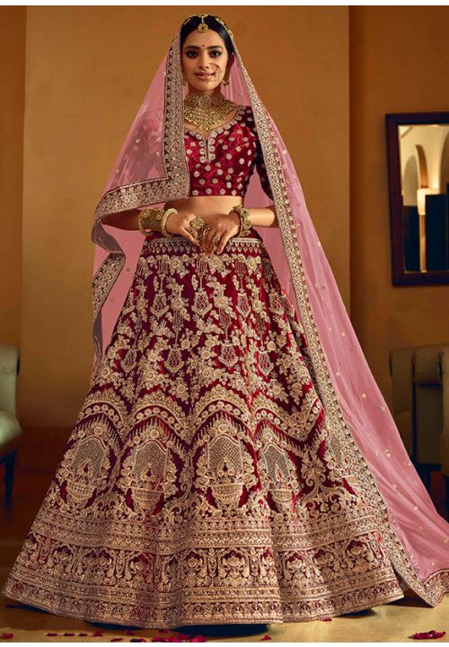 Buy Pink Bridal Lehenga for Women Online in India - Indya