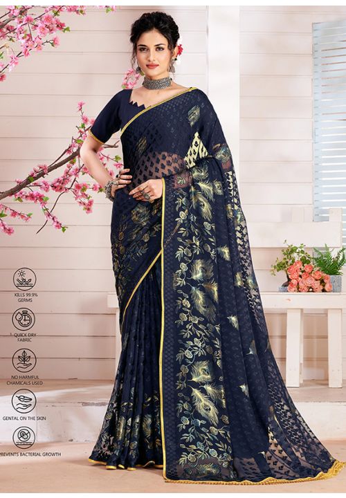 fcity.in - Glamourous Fancy Brasso Saree With Unstitched Blouse / Abhisarika