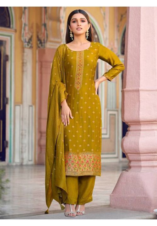 Yellow Sangeet Readymade Salwar Pants In Pure Viscose SFSA333206R