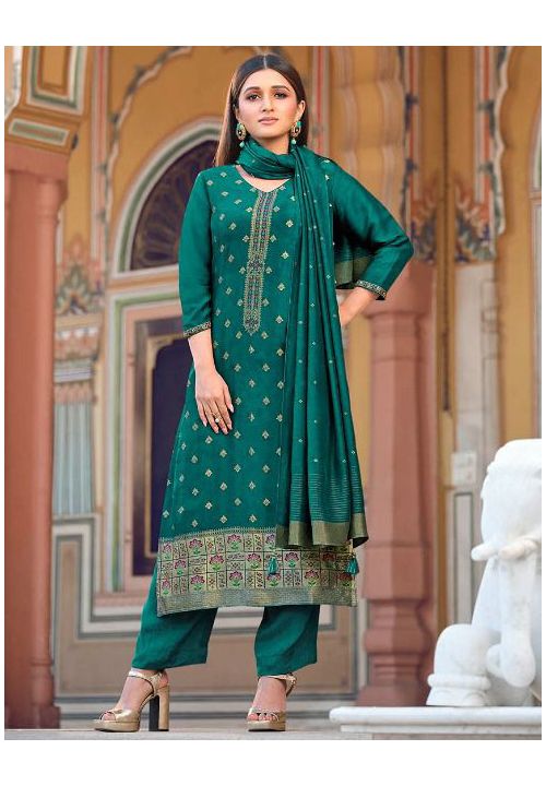 Green Sangeet Readymade Salwar Pants In Pure Viscose SFSA333207R