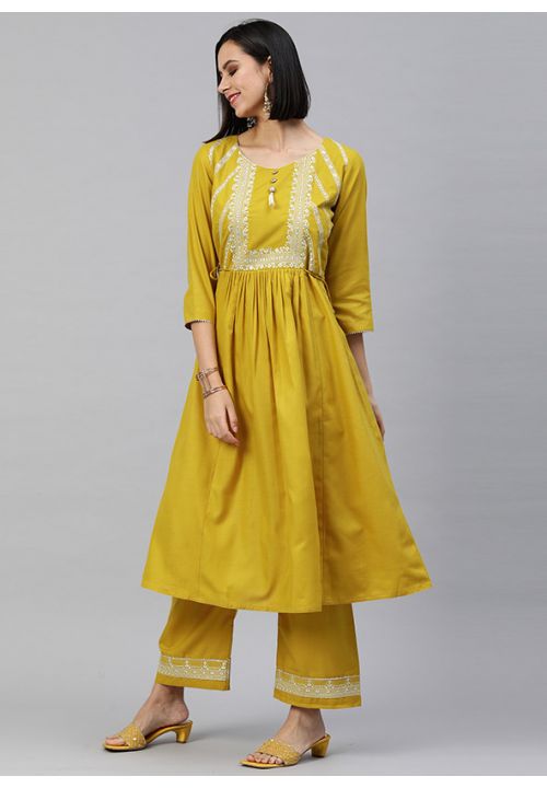 Yellow Cotton Readymade Salwar Pants SRNPV18801R - ShreeFashionWear  