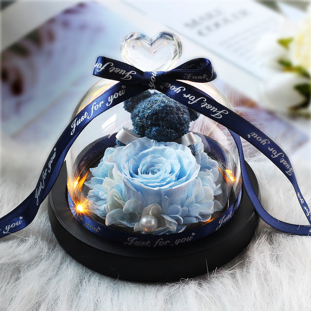 Luxury Brides Wedding Gift Beauty And Beast Rose In Glass Dome - ShreeFashionWear  