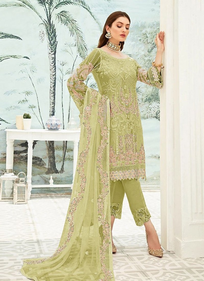 Designer Green Salwar Kameez Pant Suit In Georgette EXMAY52 - ShreeFashionWear  