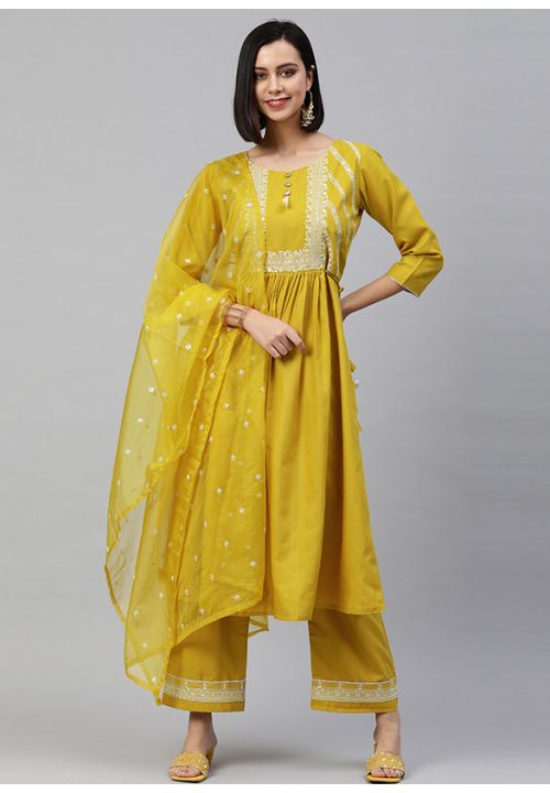 Yellow Cotton Readymade Salwar Pants SRNPV18801R - ShreeFashionWear  